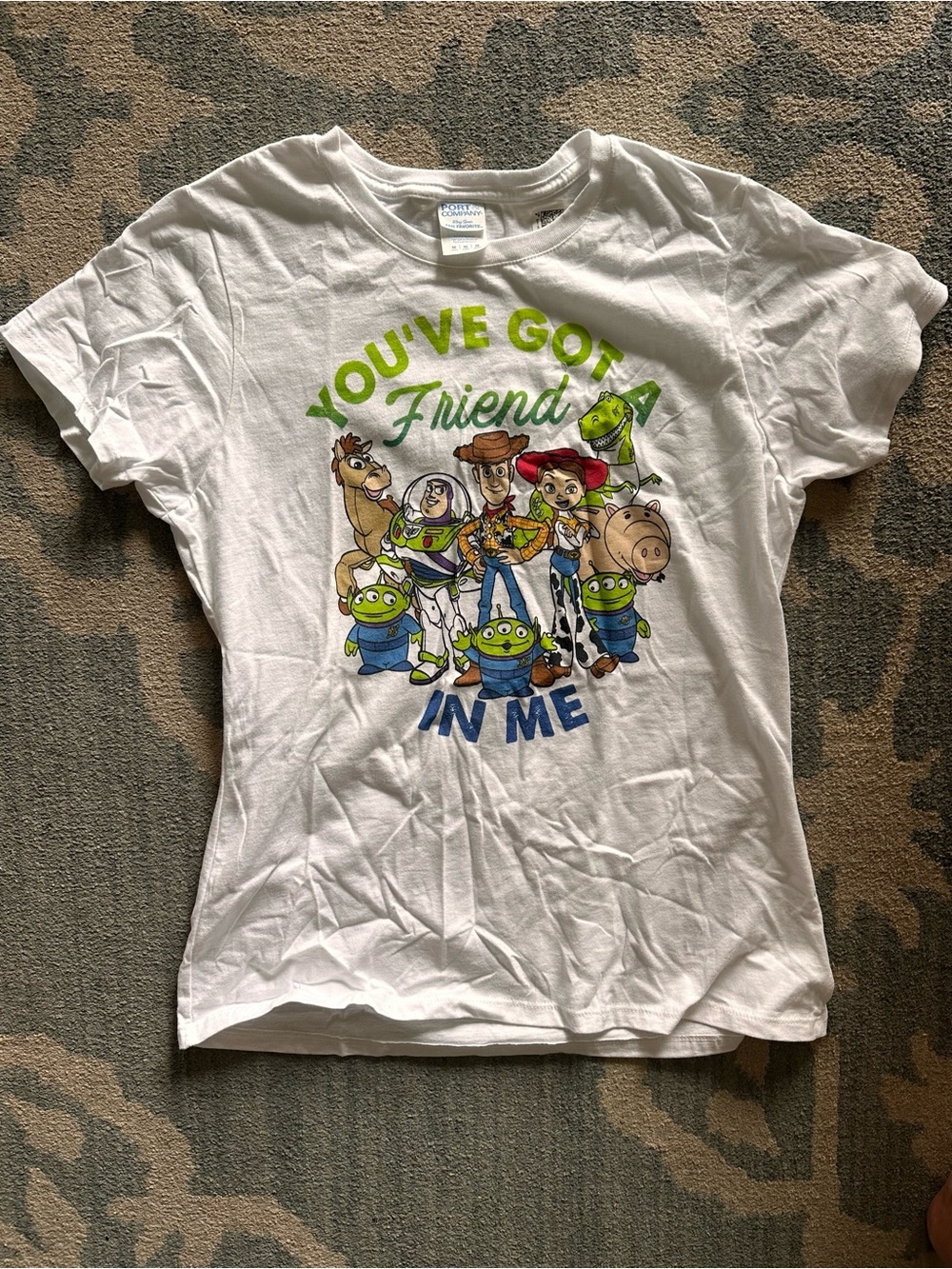Toy Story White Graphic Women’s Medium T-Shirt - "You've Got a Friend in Me"